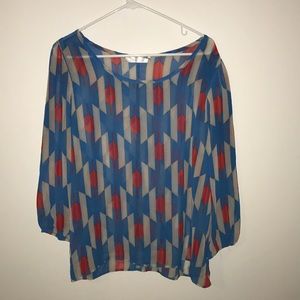 Myan Aztec Printed Blouse